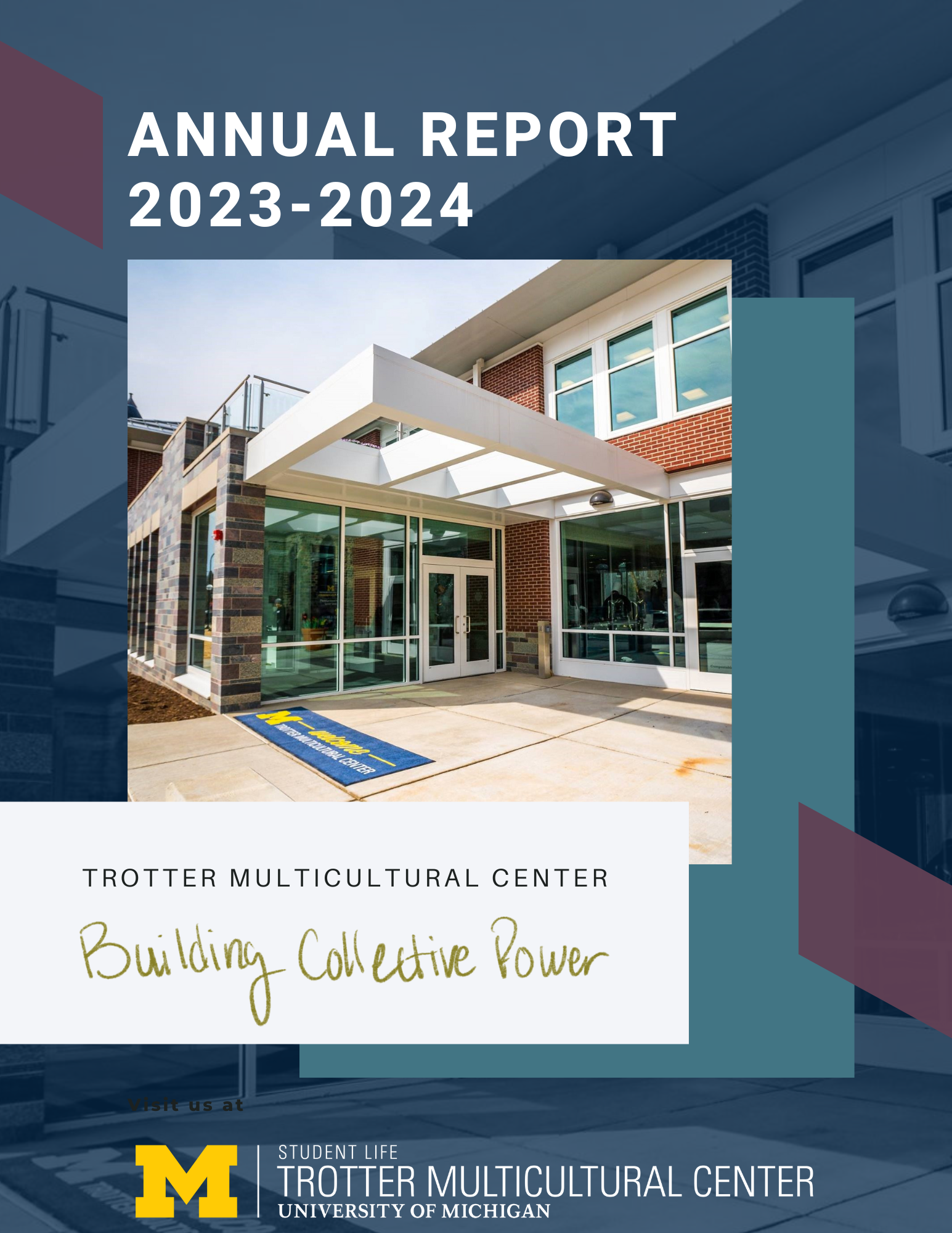 Cover page of Trotter Multicultural Center's 2023-2024 annual report.