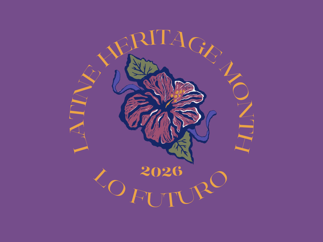 Latine Heritage Month 2026 Lo Futuro logo and floral emblem