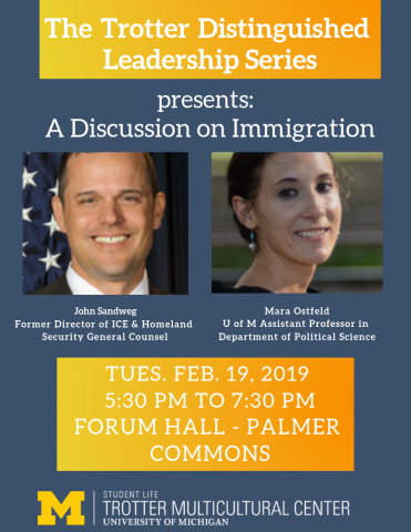 The Trotter Distinguished Leadership Series Presents A Discussion on Immigration Flyer