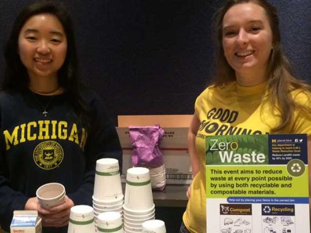 Students at a zero waste event